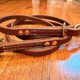 Dual-snap Hermann Oak leather working dog lead