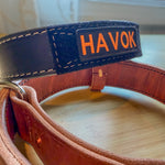 Heavy-duty 1.5-inch Hermann Oak leather working dog collar