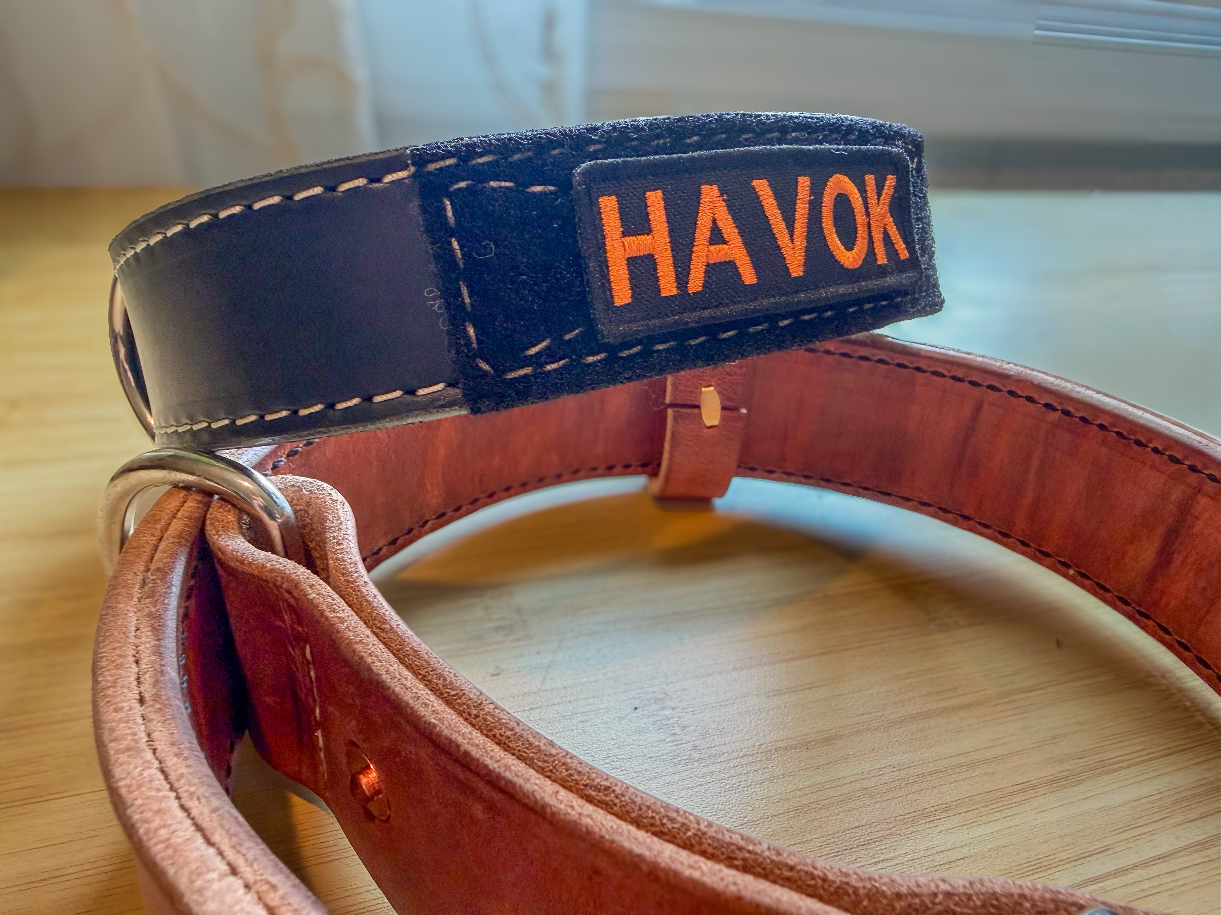 Heavy-duty 1.5-inch Hermann Oak leather working dog collar