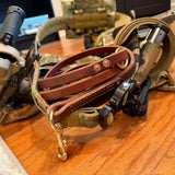 Hermann Oak leather working dog lead with tail ring