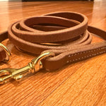 Hermann Oak leather working dog lead with tail ring