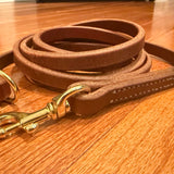 Hermann Oak leather working dog lead with tail ring