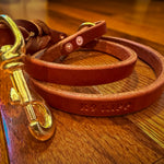 Braided Hermann Oak leather working dog lead