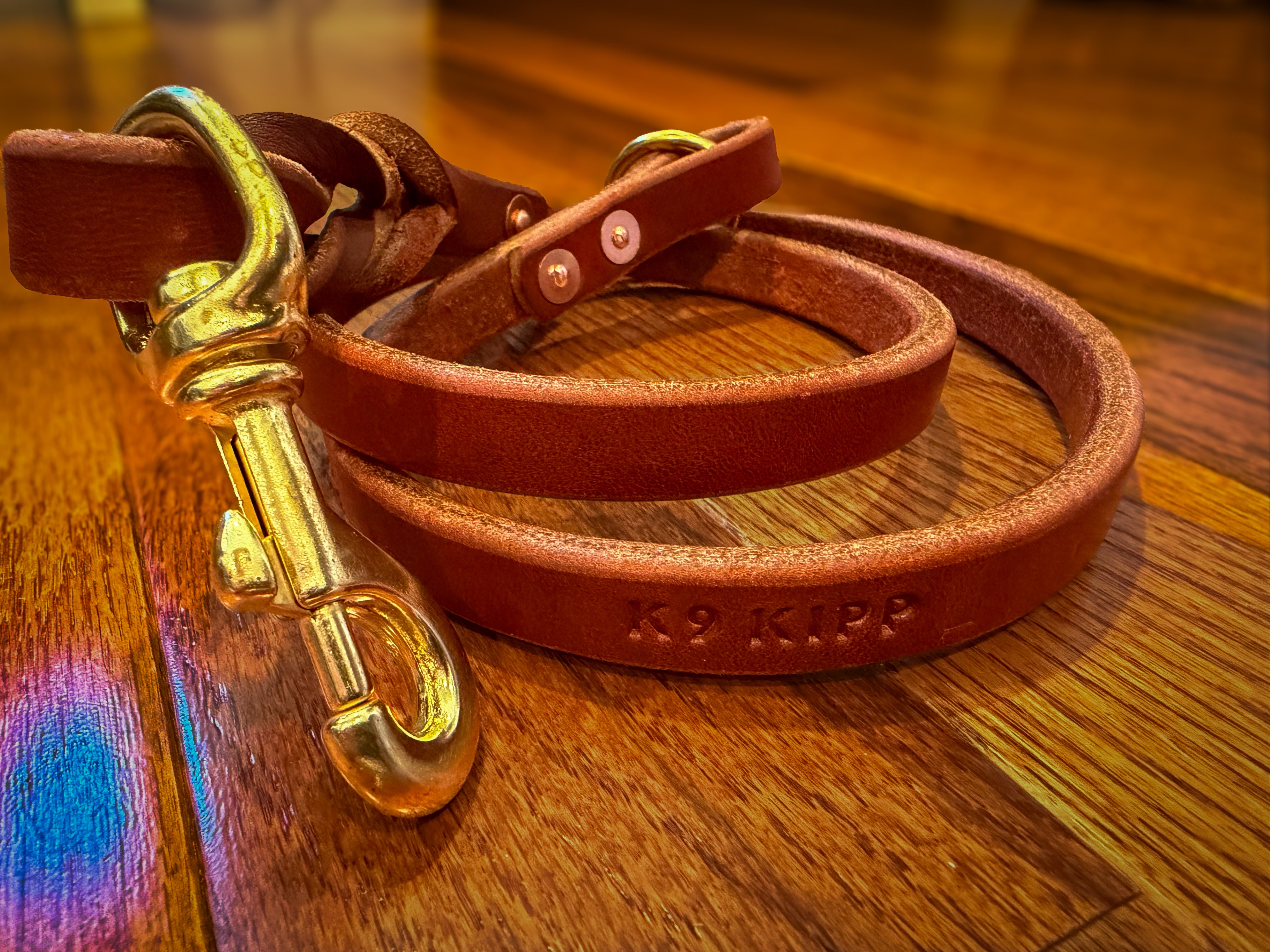 Braided Hermann Oak leather working dog lead