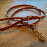 Braided Hermann Oak leather working dog lead