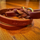 Braided Hermann Oak leather working dog lead