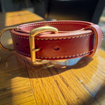 Heavy-duty 1.5-inch Hermann Oak leather working dog collar