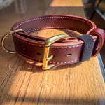 Heavy-duty 1.5-inch Hermann Oak leather working dog collar