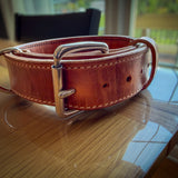 Heavy-duty 1.5-inch Hermann Oak leather working dog collar