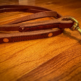 Hermann Oak leather working dog lead with handle