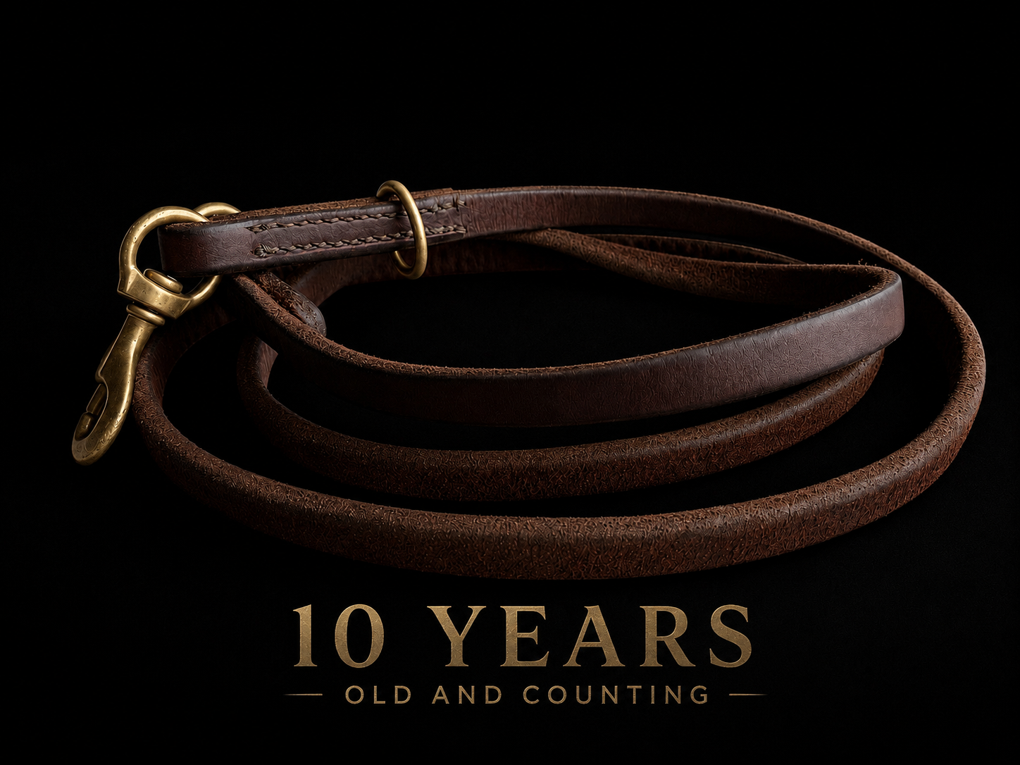 Handmade Hermann Oak leather working dog lead construction detail