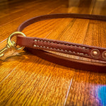 Hermann Oak leather working dog lead with handle