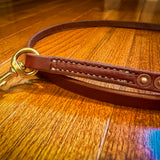 Hermann Oak leather working dog lead with handle