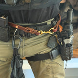 The Braided Working Lead worn by a working K9 handler in field gear